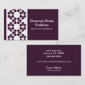 Carte de visite Diva fantaisie, violet (Devant / Derrière)