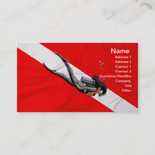 Carte De Visite Diver Et Drapeau