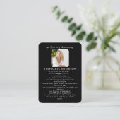 Carte De Visite Divine Mercy Catholic Funeral Black Prayer Card (Debout devant)