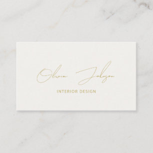 Carte de visite d'ivoire design d'intérieur Gold