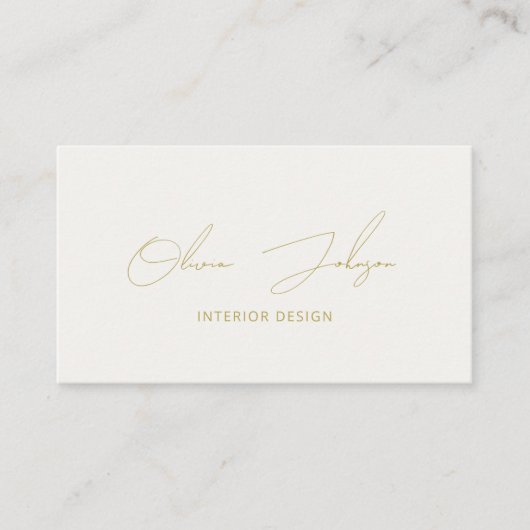 Carte de visite d'ivoire design d'intérieur Gold (Devant)