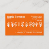Carte De Visite Dix arbres - Blanc sur Orange (Dos)