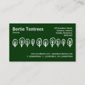 Carte De Visite Dix arbres - Blanc sur Vert foncé (Dos)