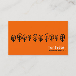 Carte De Visite Dix arbres - Noir et Blanc sur Orange