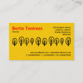 Carte De Visite Dix arbres - Noir et Rouge sur l'ambre (Dos)