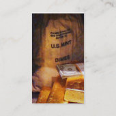 Carte De Visite Dixièmes de dollar, dollars et or (Dos)