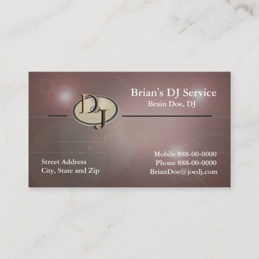 Carte de visite DJ (Devant)