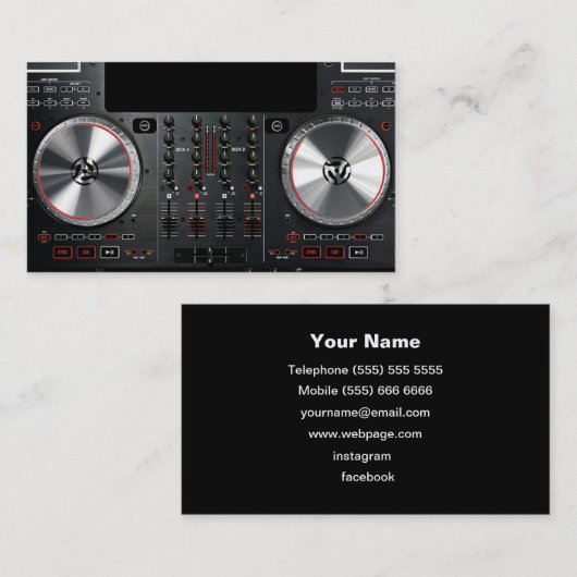 Carte de visite DJ (Devant / Derrière)
