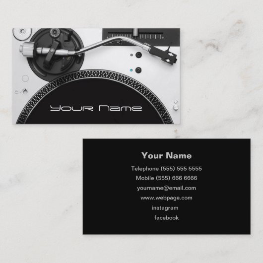 Carte de visite DJ (Devant / Derrière)