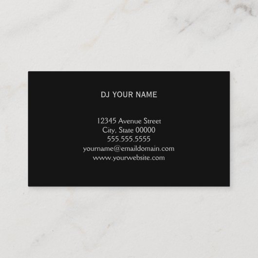 Carte de visite DJ (Dos)