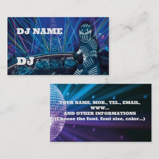 Carte de visite DJ (Devant / Derrière)