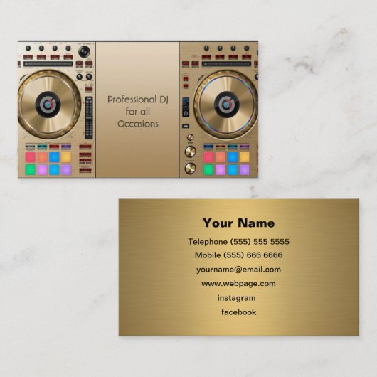 Carte de visite DJ (Devant / Derrière)