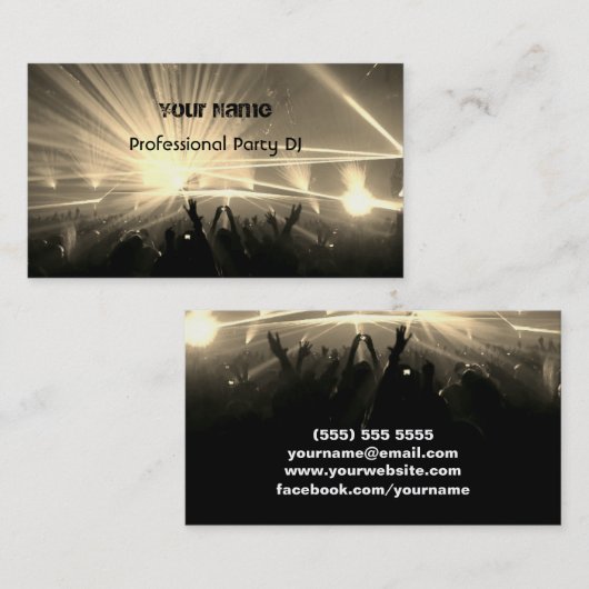 Carte de visite DJ (Devant / Derrière)