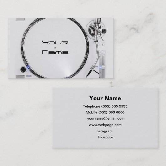 Carte de visite DJ (Devant / Derrière)