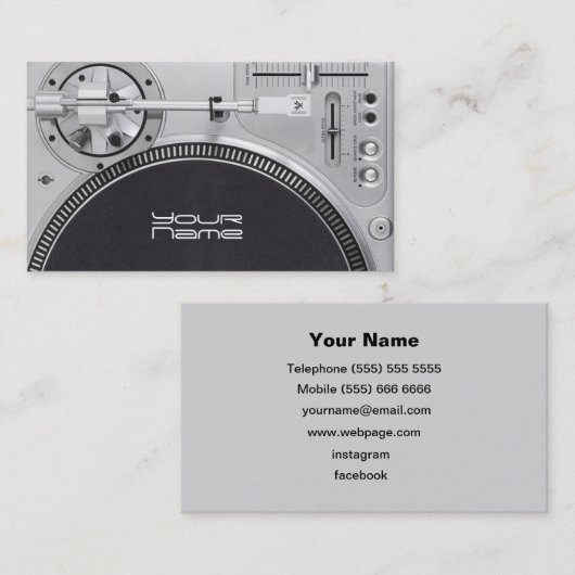 Carte de visite DJ (Devant / Derrière)