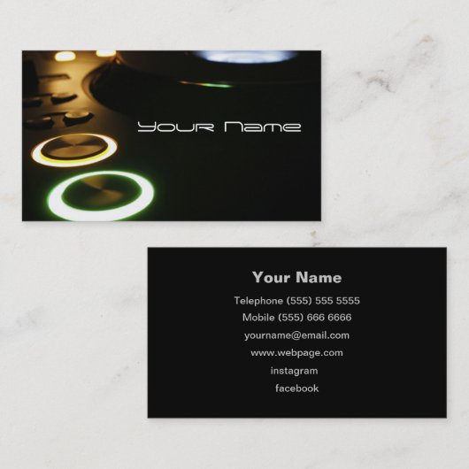 Carte de visite DJ (Devant / Derrière)