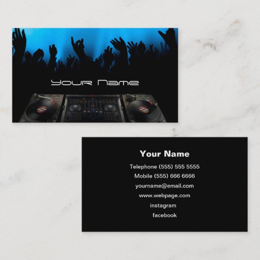 Carte de visite DJ (Devant / Derrière)