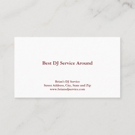 Carte de visite DJ (Dos)
