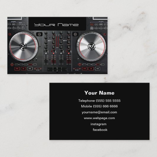 Carte de visite DJ (Devant / Derrière)