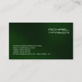 Carte De Visite DJ Arrière - plan vert moderne et élégant (Dos)