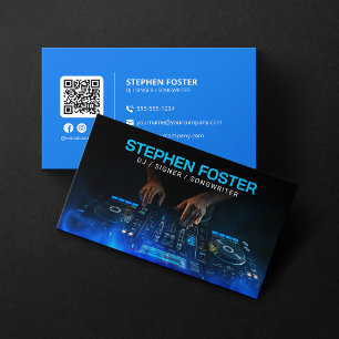 Carte De Visite DJ Blue Signer Musicien Deejay Producteur de Musiq