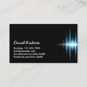 Carte De Visite DJ Blue Sound Waves Professional Deejay Music (Dos)