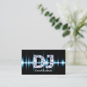 Carte De Visite DJ Blue Sound Waves Professional Deejay Music (Debout devant)