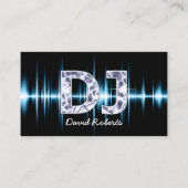 Carte De Visite DJ Blue Sound Waves Professional Deejay Music (Devant)