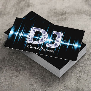 Carte De Visite DJ Blue Sound Waves Professional Deejay Music