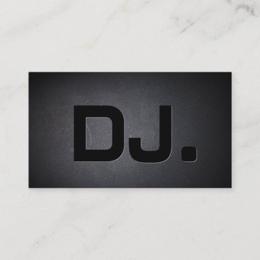 Carte De Visite DJ Bold Texte Cool noir moderne minimaliste (Devant)