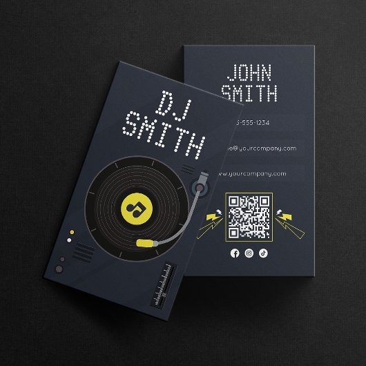 Carte De Visite DJ Chanteur Disque Vinyle Deejay Musique Code QR M