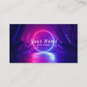 Carte De Visite DJ Colorful Neon Lights Vibrant - Stand Out