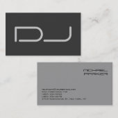 Carte De Visite DJ Contemporain Design Gris (Devant / Derrière)