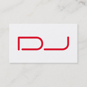 Carte De Visite DJ Contemporain Style Blanc Rouge