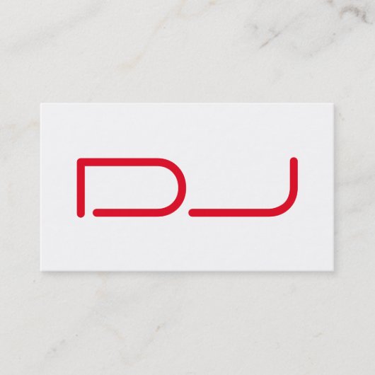Carte De Visite DJ Contemporain Style Blanc Rouge (Devant)