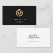 Carte De Visite DJ cool Gold Music Note (Devant / Derrière)