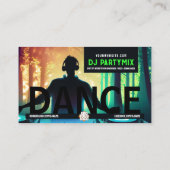 Carte De Visite DJ Dance Party Forest Rave (Dos)