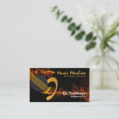 Carte De Visite DJ de la guitare d'or Lightning Red Sound Wave (Debout devant)