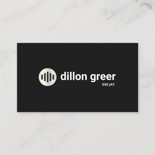 Carte De Visite DJ de musique Black Moderne (Devant)