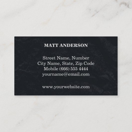 Carte De Visite DJ Deejay Professional Bold Texte Cool Noir modern (Dos)