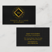 Carte De Visite DJ Deejay Professional Gold Faux Professeur de mus (Devant / Derrière)