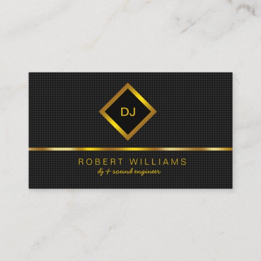 Carte De Visite DJ Deejay Professional Gold Faux Professeur de mus (Devant)