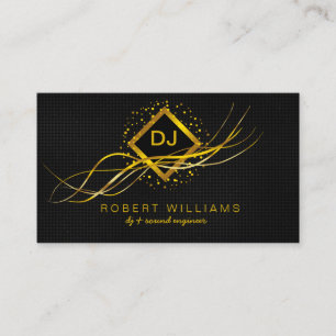 Carte De Visite DJ Deejay Professional Gold Faux Professeur de mus