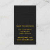 Carte De Visite DJ Deejay Professional Gold Faux Professeur de mus (Dos)