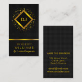 Carte De Visite DJ Deejay Professional Gold Faux Professeur de mus (Devant / Derrière)