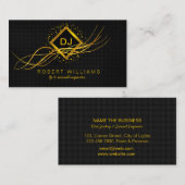 Carte De Visite DJ Deejay Professional Gold Faux Professeur de mus (Devant / Derrière)