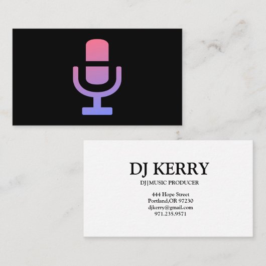 Carte De Visite DJ Disc Jockey Électronique (Devant / Derrière)