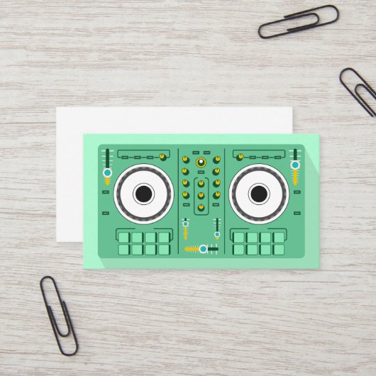 Carte De Visite DJ Disc Jockey Électronique (Devant/Arrière en situation)