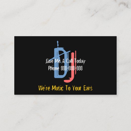 Carte de visite DJ Disk Jockey (Dos)