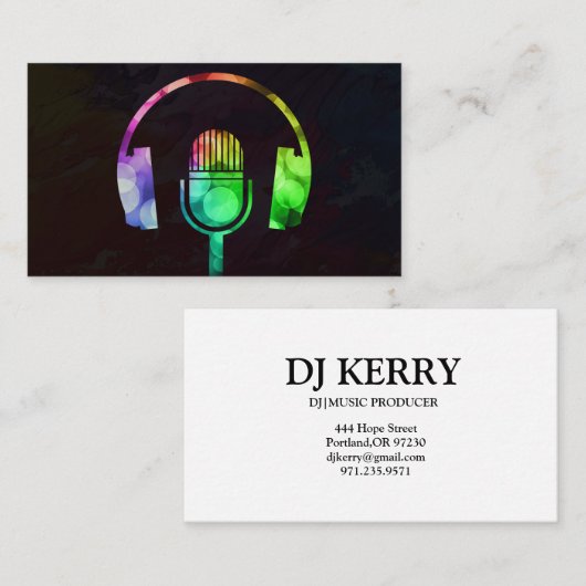 Carte De Visite DJ Disk Jockey Electronic (Devant / Derrière)